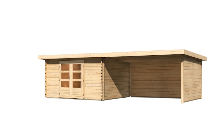 Karibu Woodfeeling Gartenhaus Bastrup 7 naturbelassen - 28 mm