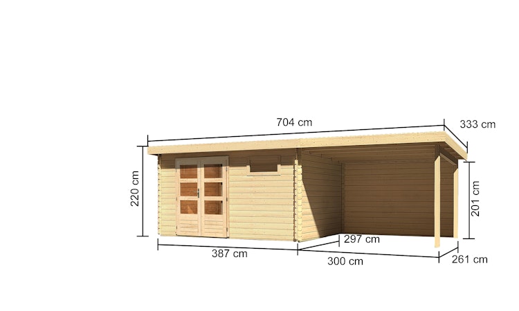 Karibu Woodfeeling Gartenhaus Bastrup 8 - 28 mm inkl. gratis Innenraum-Pflegebox im Wert von 99€ Bild