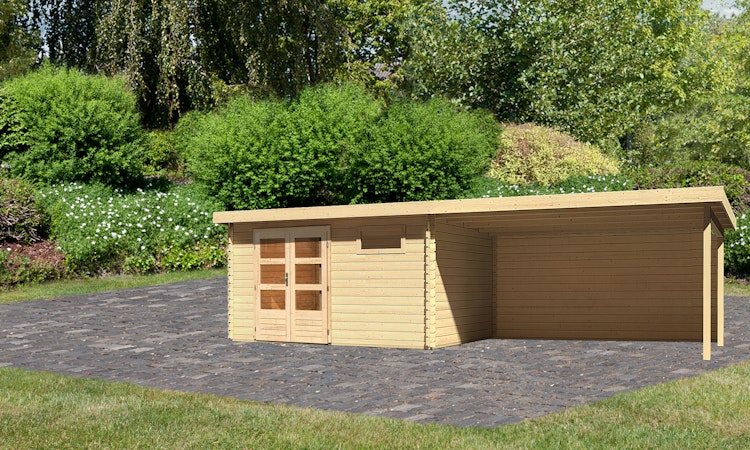 Karibu Woodfeeling Gartenhaus Bastrup 8 - 28 mm inkl. gratis Innenraum-Pflegebox im Wert von 99€ Bild