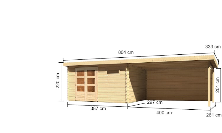 Karibu Woodfeeling Gartenhaus Bastrup 8 - 28 mm inkl. gratis Innenraum-Pflegebox im Wert von 99€ Bild