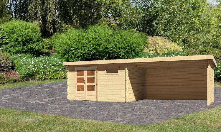 Karibu Woodfeeling Gartenhaus Bastrup 8 - 28 mm inkl. gratis Innenraum-Pflegebox im Wert von 99€ Bild