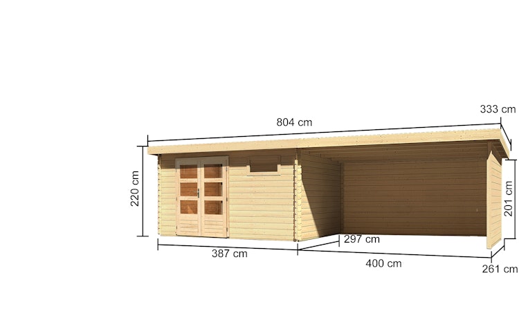 Karibu Woodfeeling Gartenhaus Bastrup 8 - 28 mm inkl. gratis Innenraum-Pflegebox im Wert von 99€ Bild