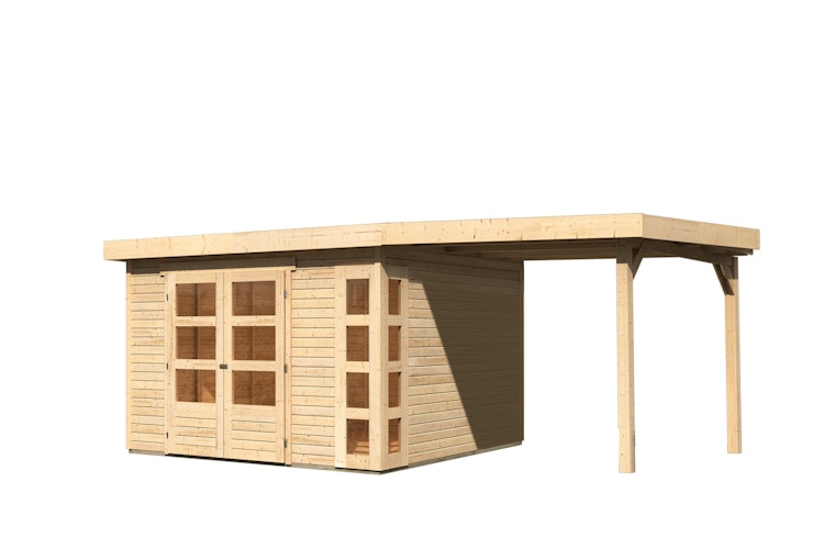 Karibu Woodfeeling Gartenhaus Kerko 3/4/5/6 mit 240 cm Schleppdach - 19 mm