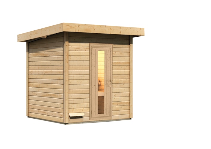 Karibu Gartensauna Saunahaus Hytti 2 inkl. gratis Saunaofen & 8-teiligem Zubehörpaket (Gesamtwert 1071,91€) Bild