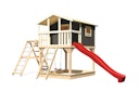 Vorschaubild Akubi Kinderspielhaus Kinderspielgerät Benjamin inkl. Wellenrutsche und Doppelschaukelanbau mit Klettergerüst und Netzrampe