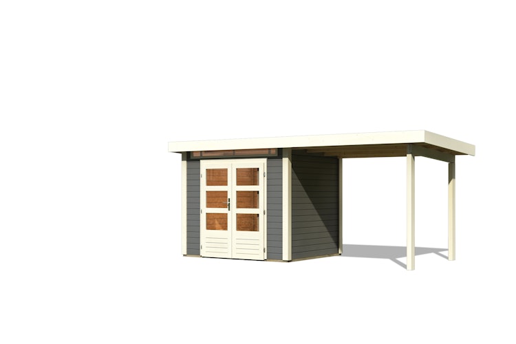 Karibu Woodfeeling Gartenhaus Kandern 1/2/3 mit 235 cm Schleppdach + Rückwand