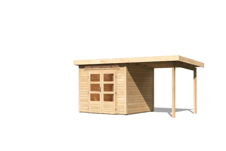 Karibu Woodfeeling Gartenhaus Kandern 1/2/3 mit 235 cm Schleppdach + Rückwand