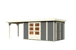 Karibu Woodfeeling Gartenhaus Retola 2/3/4/5/6 inkl. Anbauschrank u. 280 cm Schleppdach