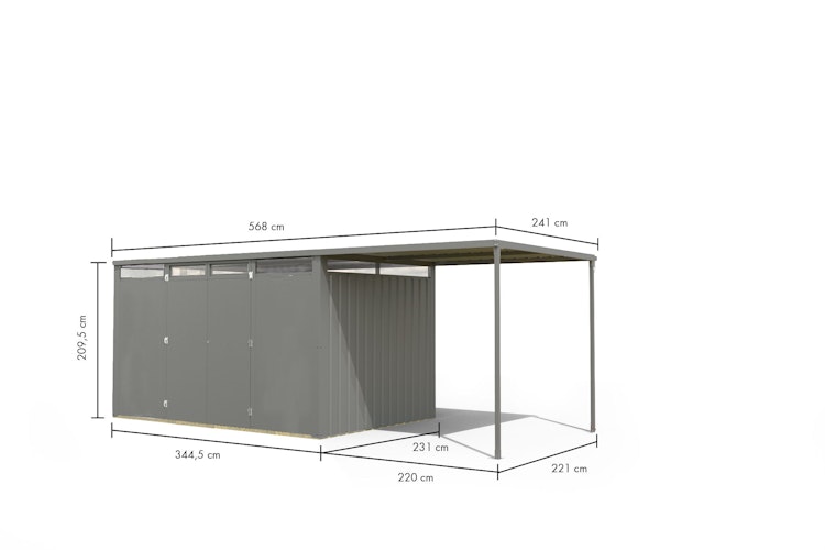 Karibu Metallgerätehaus Callisto 2/3 inkl. Doppeltür Bild