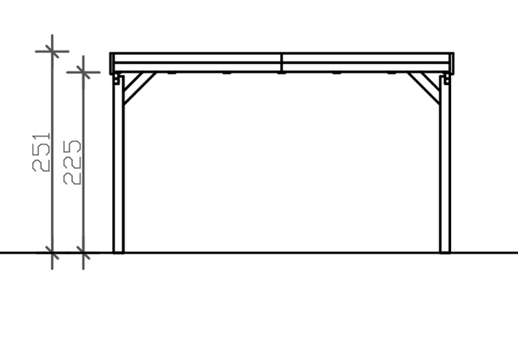 Skan Holz Grunewald - Flachdach Carport aus Leimholz Breite 427 cm Bild