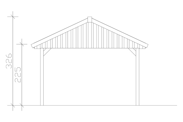 Skan Holz Wallgau - Satteldach Einzelcarport Breite 430 cm Bild