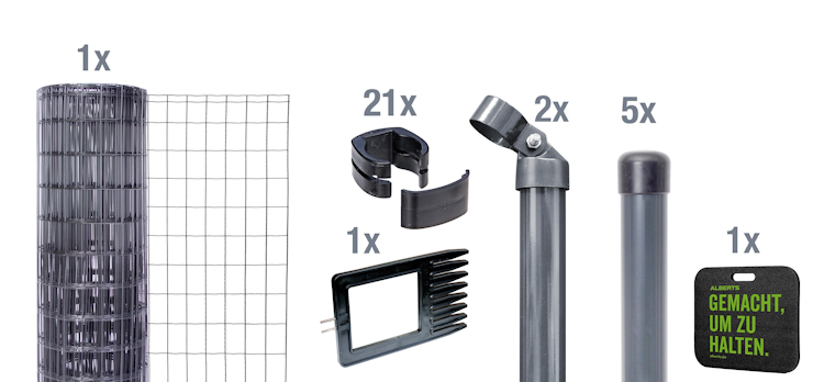 Alberts® Schweißgitter Fix-Clip Pro® Komplettset 10 / 25 Meter zum Einbetonieren