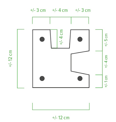 ORIGI WALLS™ BETON NUT Eckpfosten 120 x 120 mm