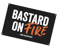 The Bastard Metallschild "Bastard on fire"