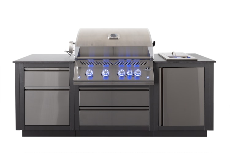 Napoleon Outdoor Küche OASIS Compact 105 inkl. Gas-Einbaugrill der Serie 700 und Einbau Sizzle Zone Bild