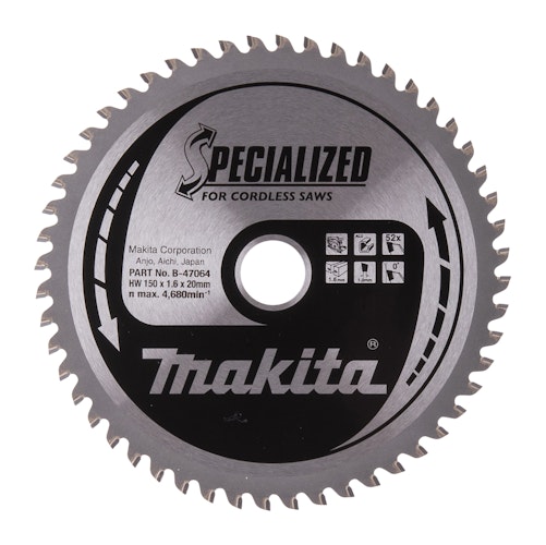 Makita Sägeblatt f. Alu 150x20x52Z B-47064