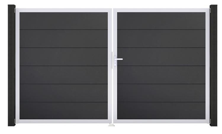 GroJa BasicLine Tor 2-flügelig , Rahmen EV1 3000 x 1800 mm