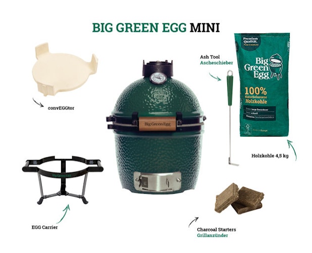 Big Green Egg Kamado Grill MINI Starter Set inkl. 2x 4,5 kg naturbelassene Holzkohle Bild