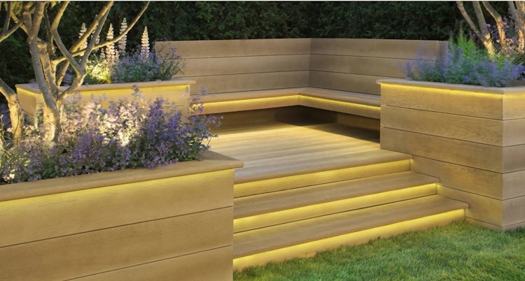 Millboard® Bullnose Board Weathered Oak Burnt Cedar / Embered  150 x 3600 x 32 mm