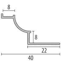 Parkettfreund PF CC080 | CC100 EL Wandkantenprofil Hohlkehlprofil Endstücke links Doppel-K Doppel-K 6x22x22 mm, mm Doppel-K Doppel-K F11 silber glanz