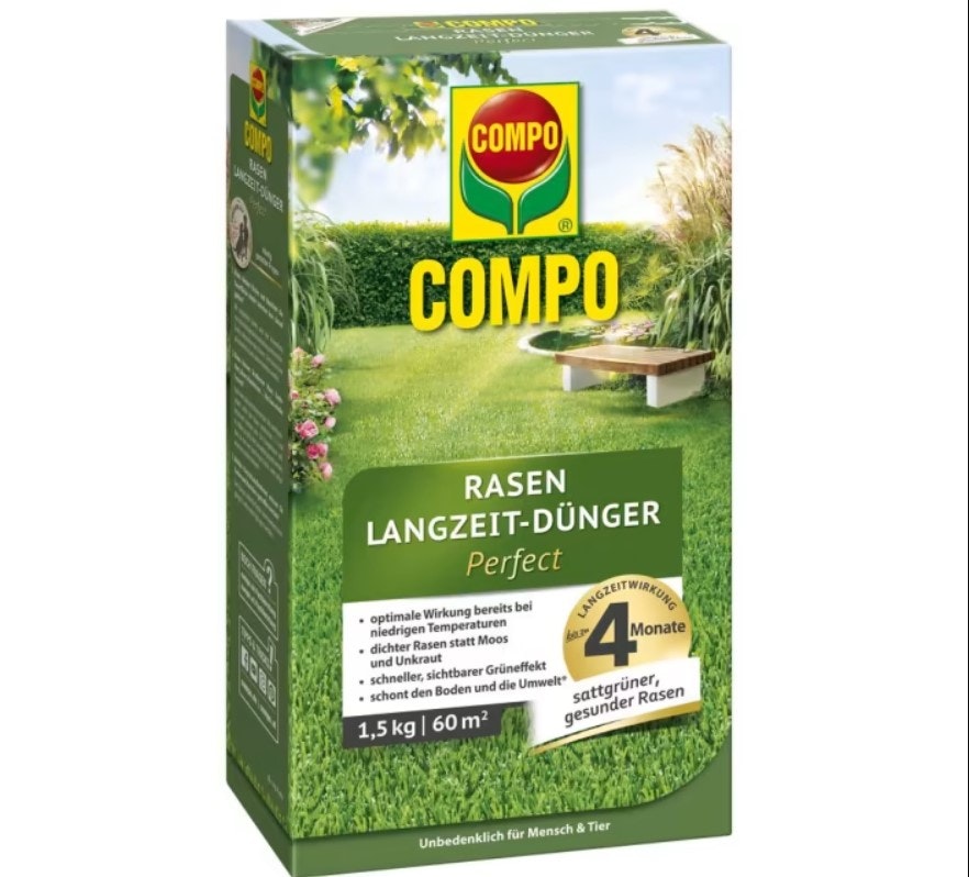 COMPO Rasen Langzeit-Dünger Perfect 1,5 kg für 60 m²