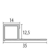 Parkettfreund PF CT125 AE Quadro Randleistenprofil Quadratprofil Endstücke links Endstücke rechts 25x12,5x12,5 mm, mm F11 silber glanz