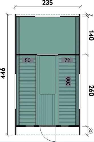 Wolff Finnhaus Campingfass Sylt 446 2-Raum 