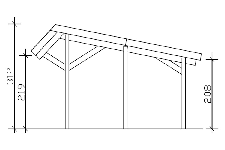 Skan Holz Harz - Pultdach Stellplatzerweiterung aus Nadelholz Breite 303 cm Bild