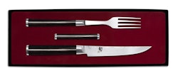 KAI SHUN Classic Sets Besteck-Set Gabel + Steakmesser + Besteckbänkchen