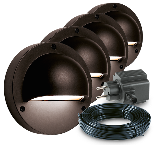 Garden Lights Wandleuchte Deimos schwarz 4er Set