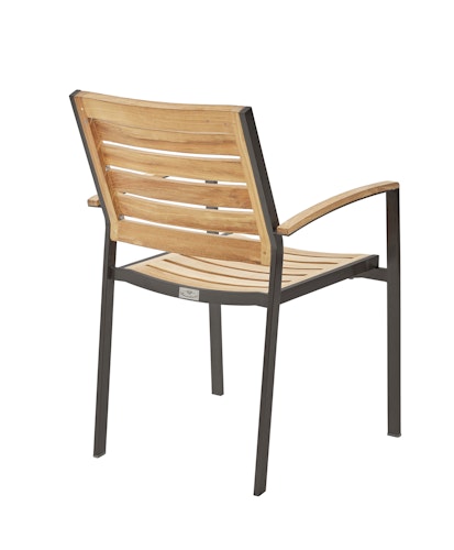 Diamond Garden Balkon-Set SHEFFIELD, Tisch + 2 Stühle, Edelstahl Dunkelgrau / Recycled Teak / Premium Teak