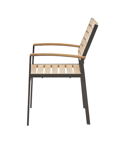 Diamond Garden Balkon-Set SHEFFIELD, Tisch + 2 Stühle, Edelstahl Dunkelgrau / Recycled Teak / Premium Teak