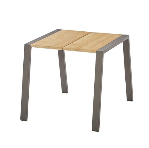 Diamond Garden Beistelltisch MALI 59x45 cm, Edelstahl Dunkelgrau / Recycled Teak