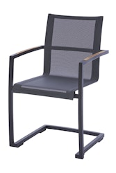 Diamond Garden Swingstuhl VALENCIA, Edelstahl Dunkelgrau / Teak / Kunststoffgewebe, verschiedene Farben