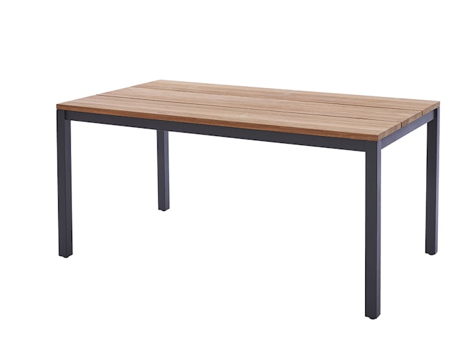 Diamond Garden Tisch RAVENNA, Edelstahl Dunkelgrau / Recycled Teak