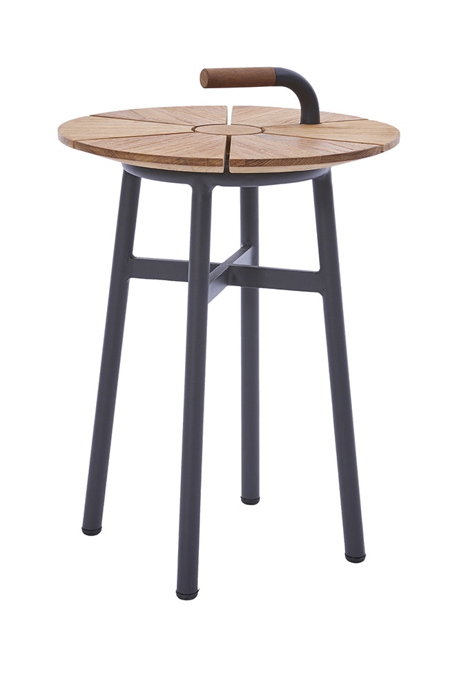 Diamond Garden Beistelltisch NORA, Aluminium Dunkelgrau / Recycled Teak, verschiedene Größen