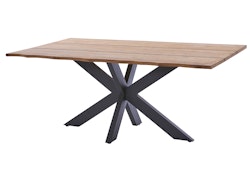 Diamond Garden Tisch MARBELLA Baumkante 190 x 100 cm, Edelstahl Dunkelgrau / Recycled Teak