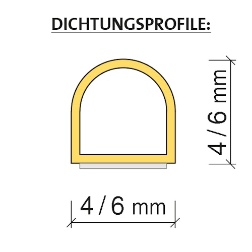 Infraworld Silikon-Profildichtung selbstklebend für Saunen und Infrarotkabinen