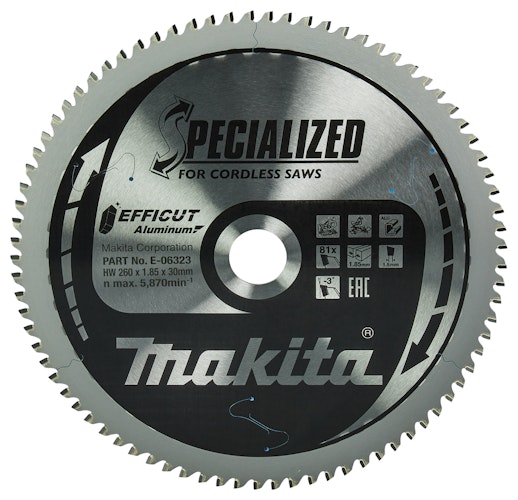 Makita Sägeblatt 260x1,5x30, 81Z EFFICUT E-06323 Bild