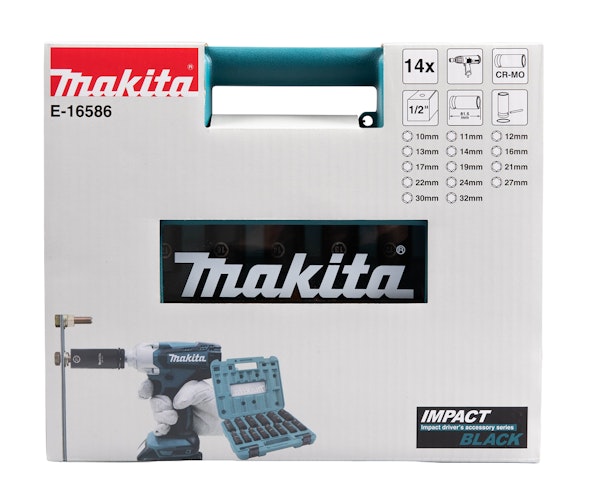 Makita IMPACT BLACK Schlagnuss-Set 14-tlg. 1/2" E-16586 Bild