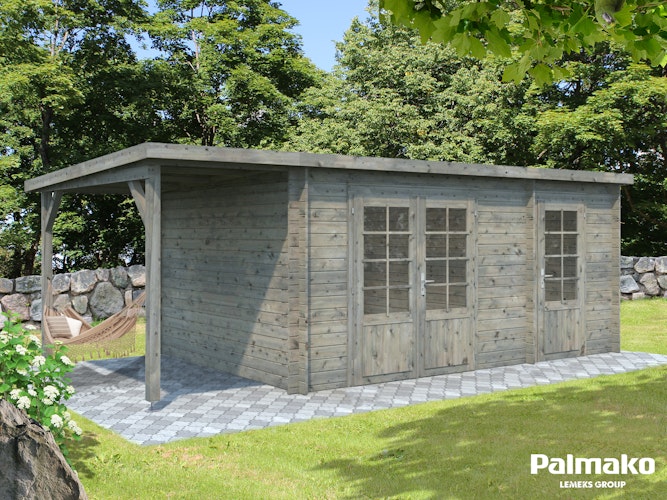 Palmako Gartenhaus Ella 13,1 m² Zweiraumhaus inkl. 3,9 m² Anbau - 28 mm Bild