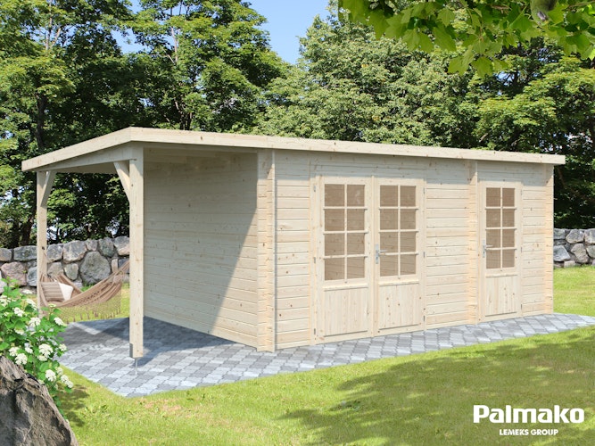 Palmako Gartenhaus Ella 13,1 m² Zweiraumhaus inkl. 3,9 m² Anbau - 28 mm Bild