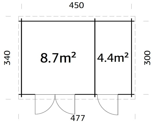 Palmako Gartenhaus Ella 13,1 m² Zweiraumhaus - 28 mm Bild