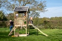 EXIT Panorama 500 Holzspielhaus mit Rutsche & Sandkasten