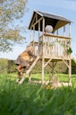EXIT Panorama 500 Holzspielhaus mit Rutsche & Sandkasten