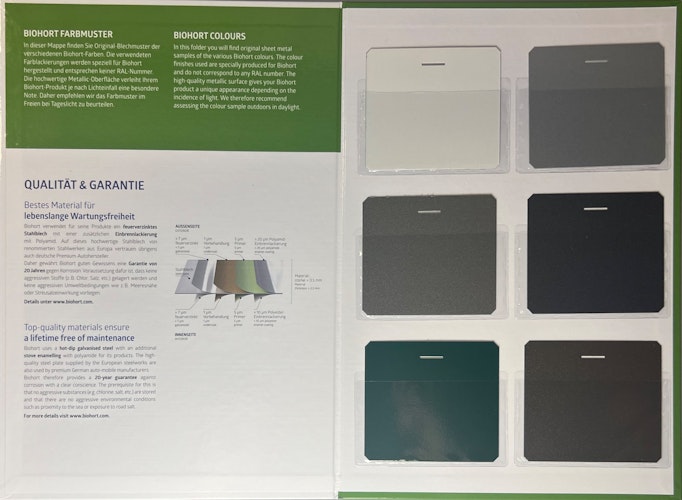 Biohort Farbmustermappe mit Materialmustern in allen Farben Bild