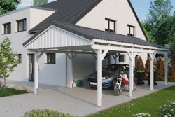 Skan Holz Fichtelberg - Satteldach Einzelcarport Breite 423 cm