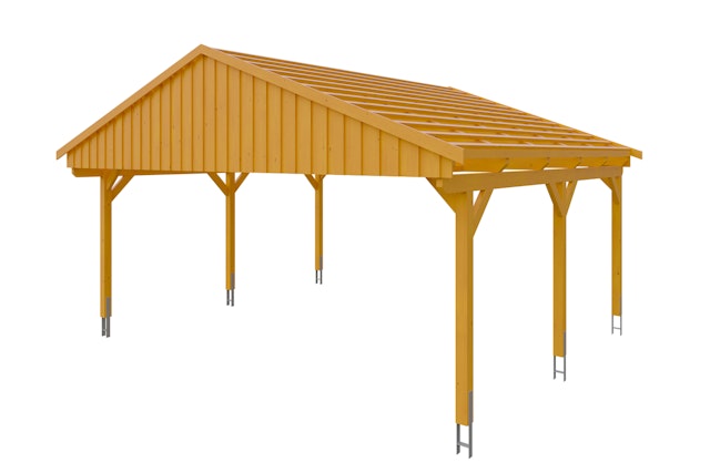 Skan Holz Kunststoff Regenrinnen-Set für Satteldach Carports (2er Set)