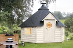 Wolff Finnhaus Grillkota Kalle 3833 45 mm - mit schwarzen Dachschindeln