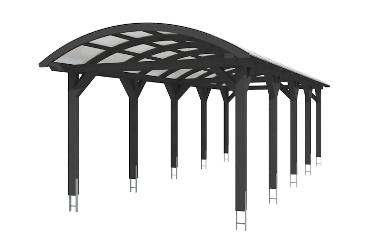 Skan Holz Franken - Bogendach Einzelcarport aus Leimholz Breite 376 cm